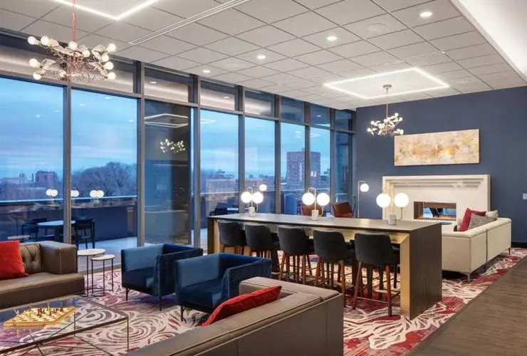 Photo of the lobby at 5252 Apartments in Chicago