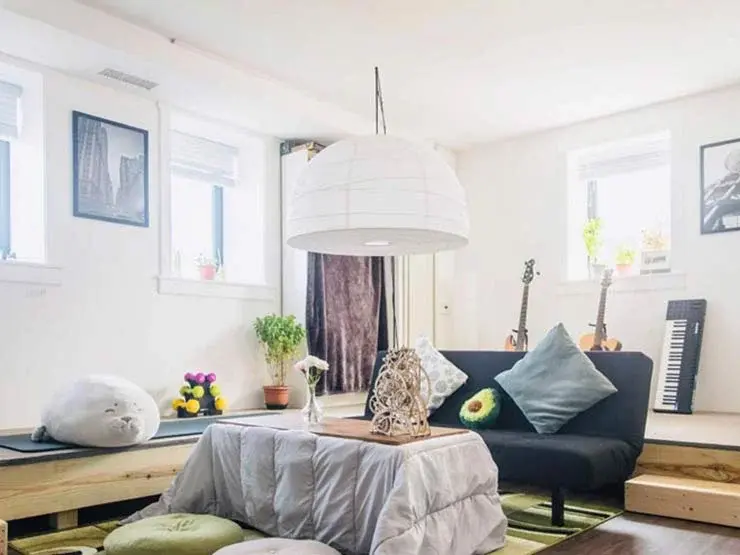 Lin's Chicago apartment living room
