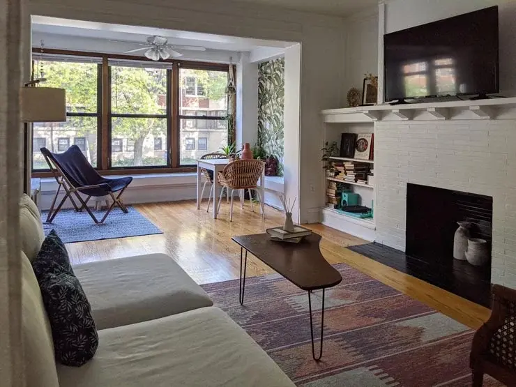 Shaila's Chicago apartment living room